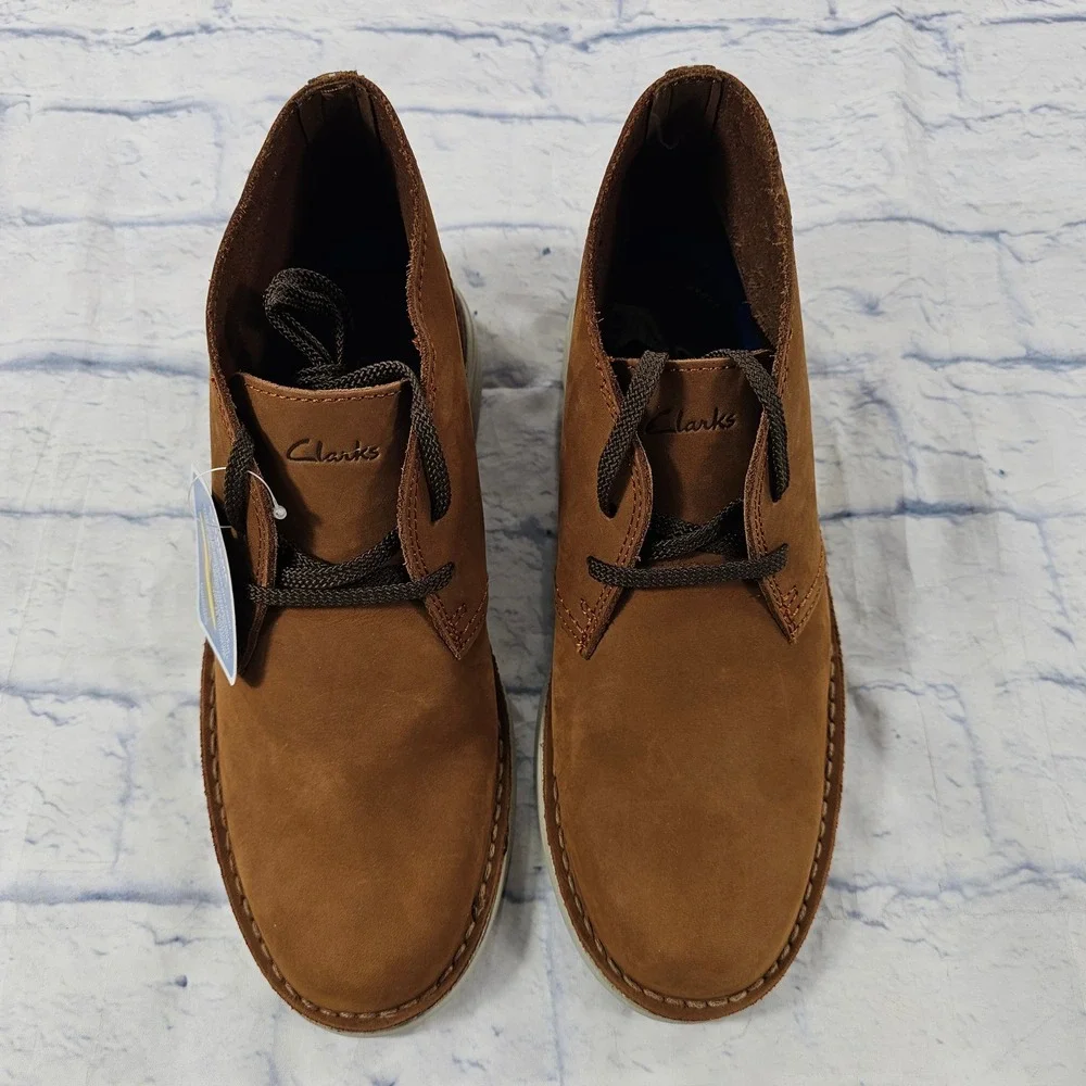 Clarks Brahnz Nubuck Boots Mens 9 Brown Suede Extreme Comfort Desert Shoes